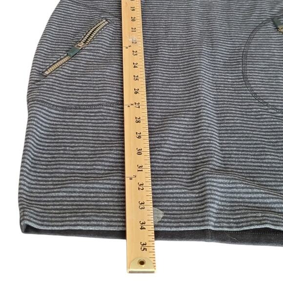 Athleta Gray Striped V-Neck Long Sleeve Sweater Dress Women's XS - Picture 6 of 10